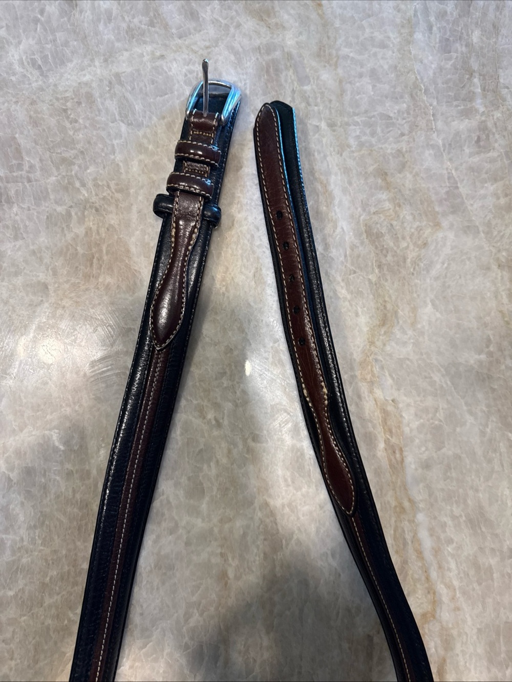 Brighton Men's Black/Brown Leather Braided Two Tone Belt-P7300 Size 42 Casual